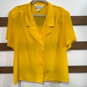 Vintage 90’s Sunny Yellow Button-Up Blouse